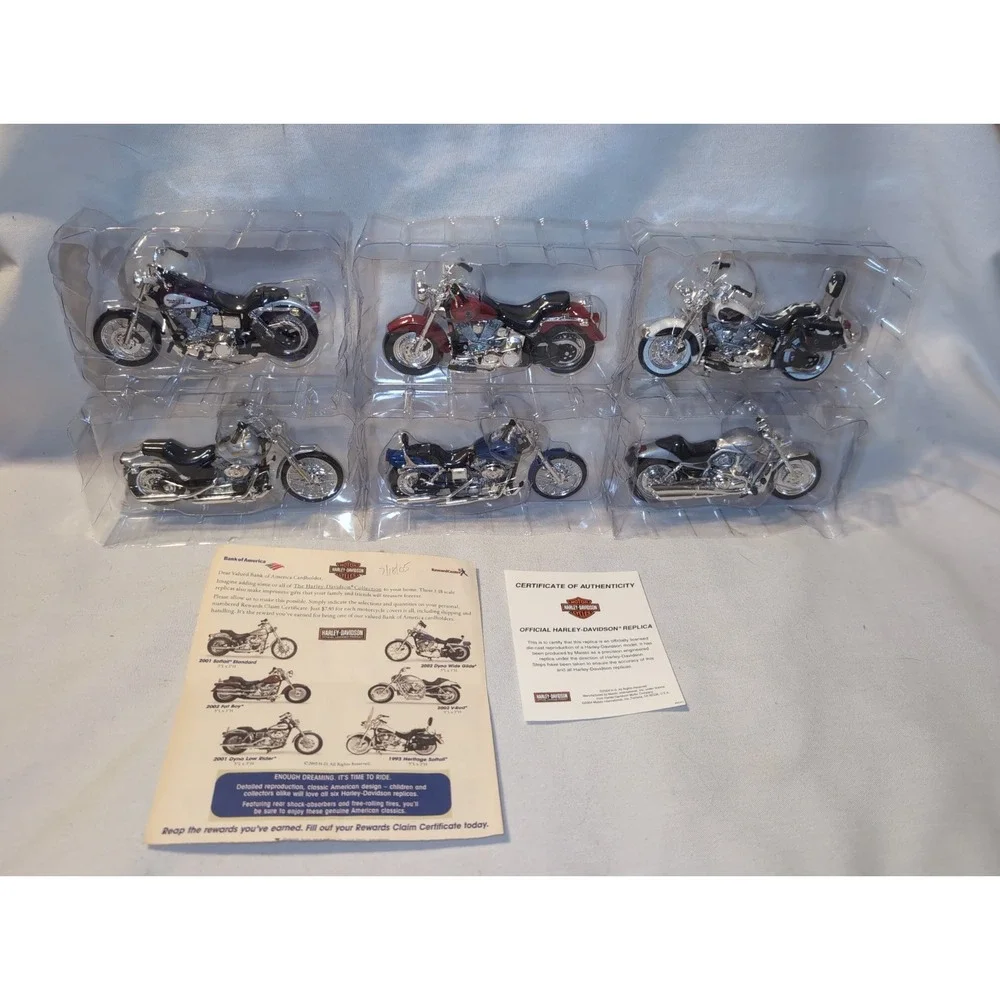 6x NIB 2005 1:18 Scale Harley-Davidson Motorcycle Collection Bank Of America